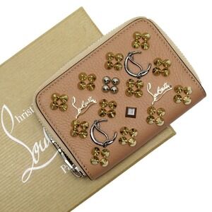Christian Louboutin Panettone Wallet Beige silver leather